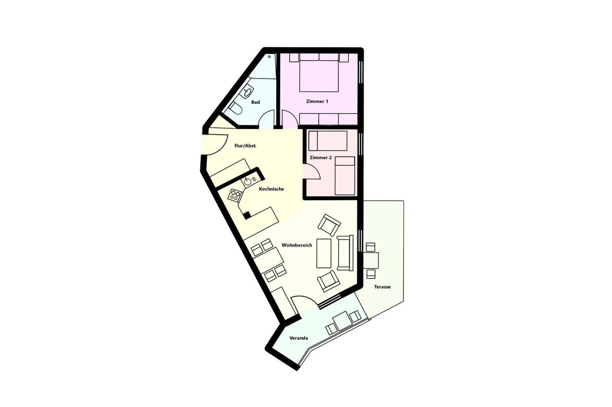 Apartment Ferienwohnung-2-kranich-villa-vogelsang-in-binz-3-raum-parkplatz-wlan-wintergarten-terrasse Binz
